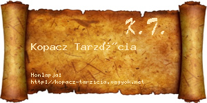 Kopacz Tarzícia névjegykártya